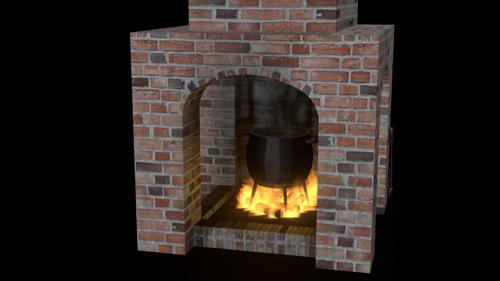 Brick fireplace preview image